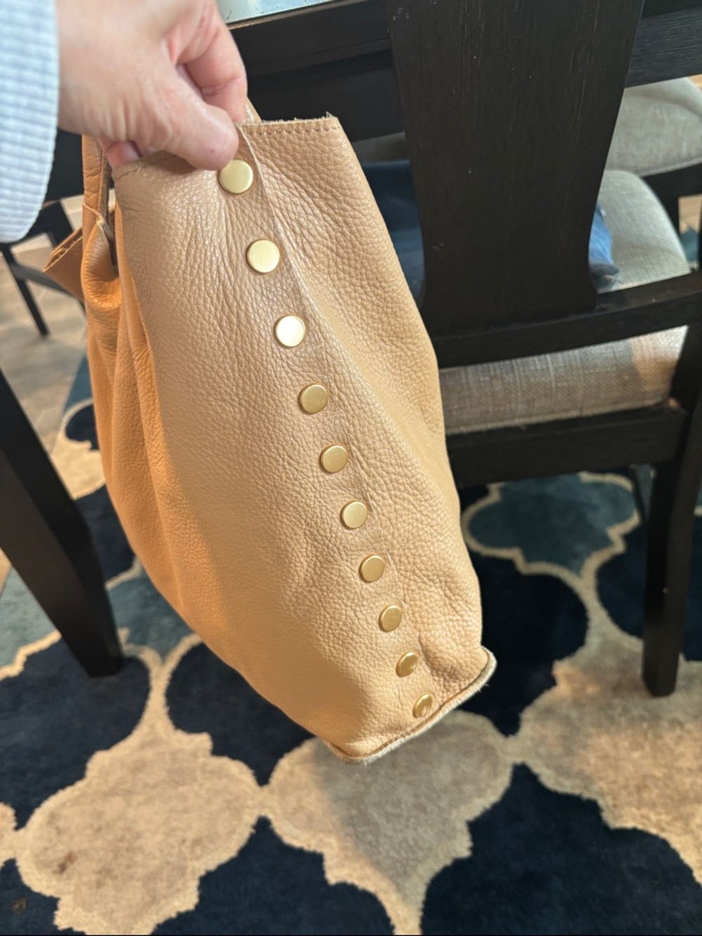 Hammitt Pebbled Leather Tote in Tan with Gold Studs - Picture 4 of 16